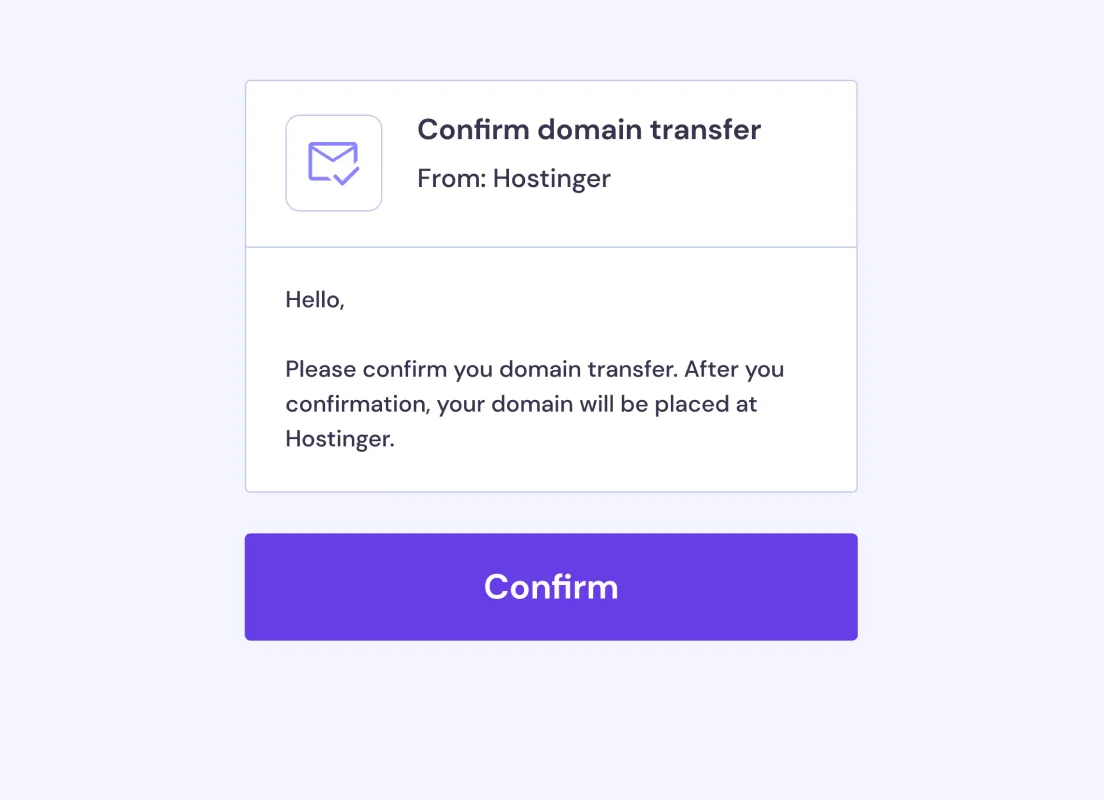 Recibirás un email de confirmación de registro de dominio.